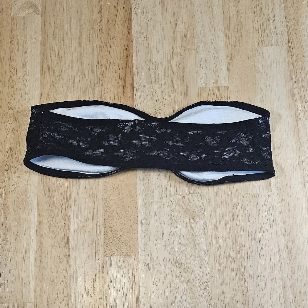 Black Lace Bandeau Bra - Picture 5 of 8
